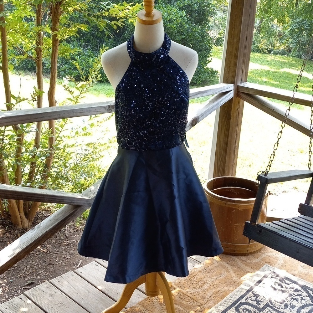 Sequin Hearts 💕 13 blue prom dress 👗 nwt